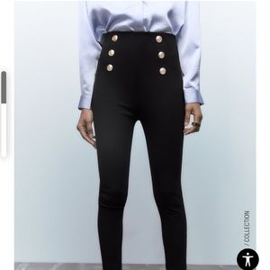 Zara leggings with gold buttons
